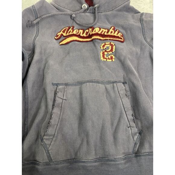 Vintage Y2K Abercrombie & Fitch Pullover Hoodie Men's Size Medium Blue - Picture 3 of 8
